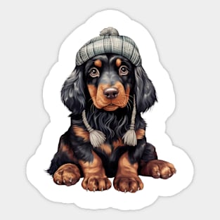 Winter Gordon Setter Dog Sticker